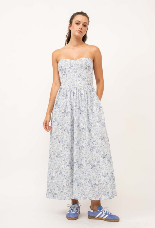 Blue Wildflower Maxi Dress