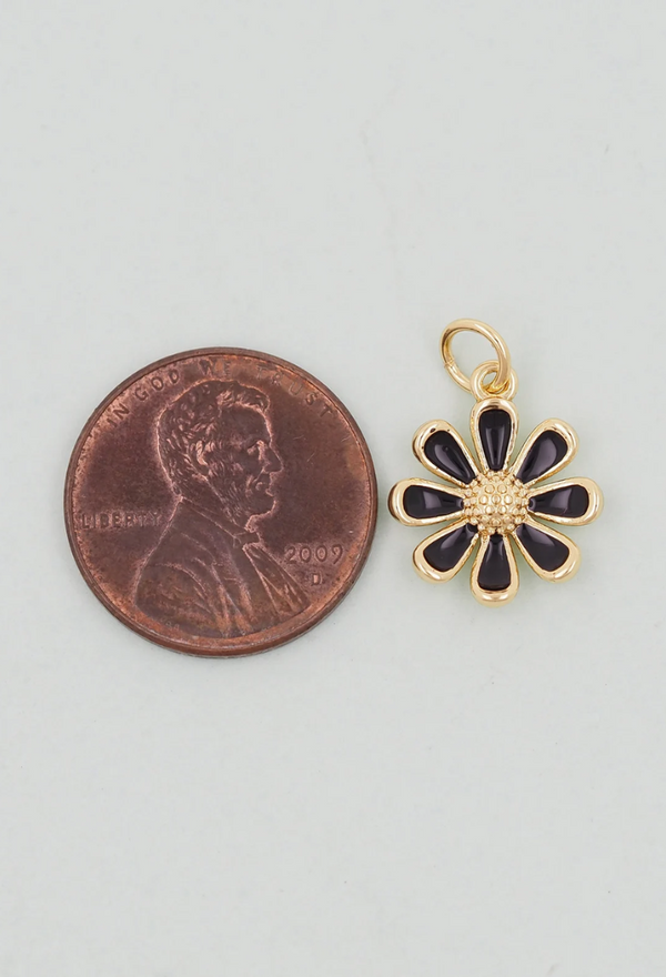 Black Daisy Charm