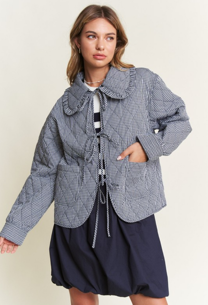 トップス SCULPTOR Heavenly Gingham Track Jacket Heavenly Gingham Track Jacket White – Sculptor