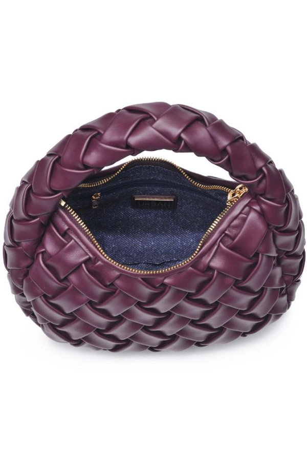 Nora Wine Woven Clutch