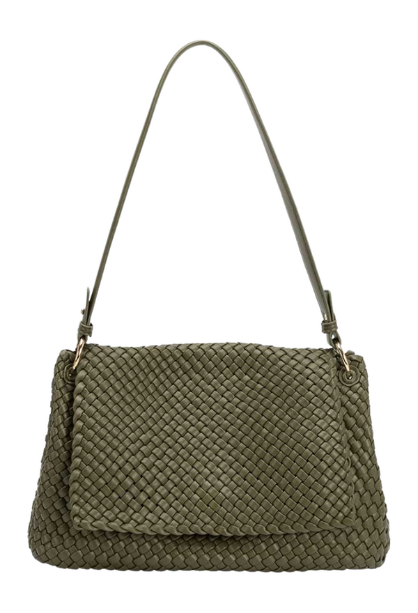 Natalia Olive Recycled Vegan Shoulder Bag