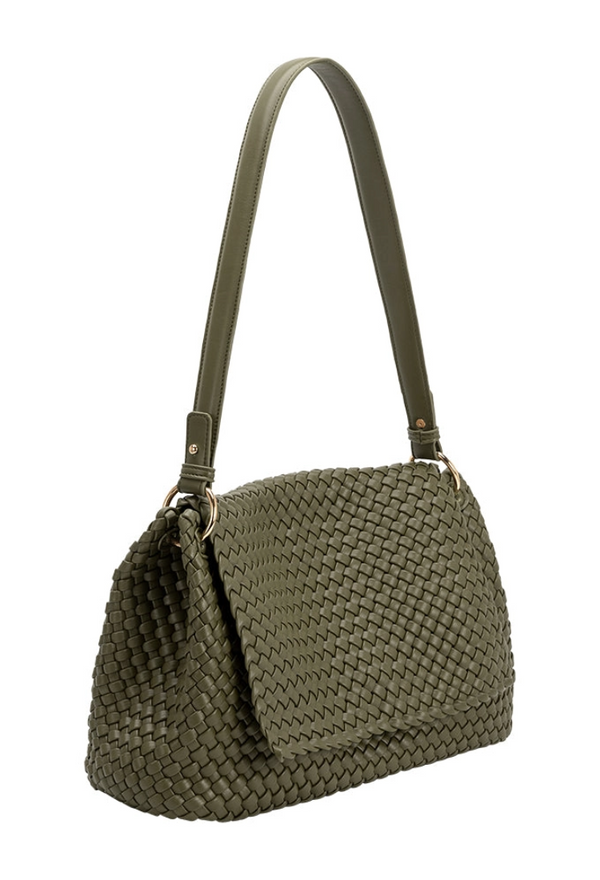 Natalia Olive Recycled Vegan Shoulder Bag