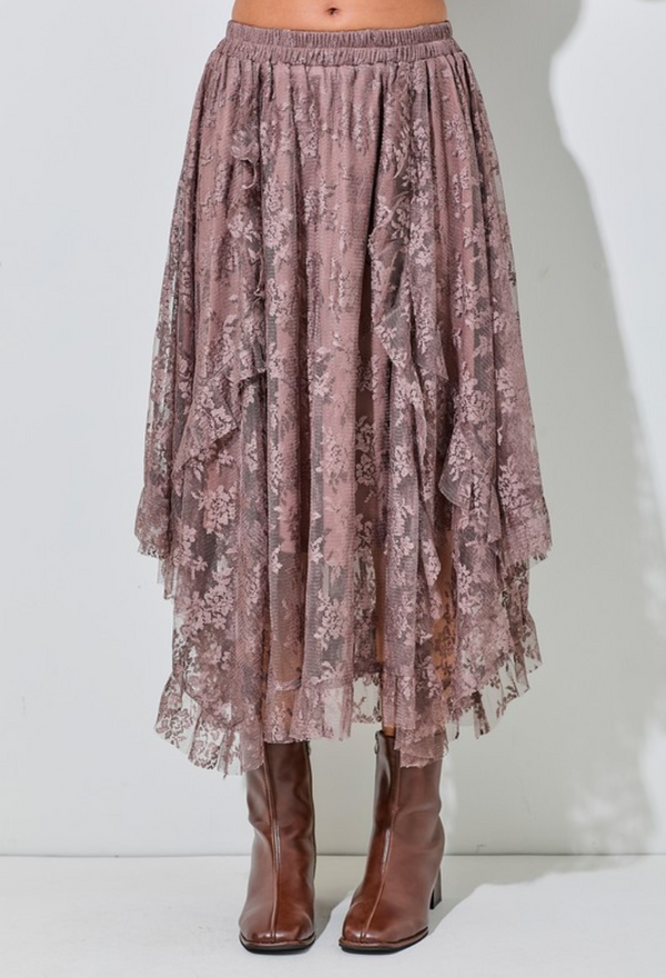 Dusty Mauve Midi Skirt