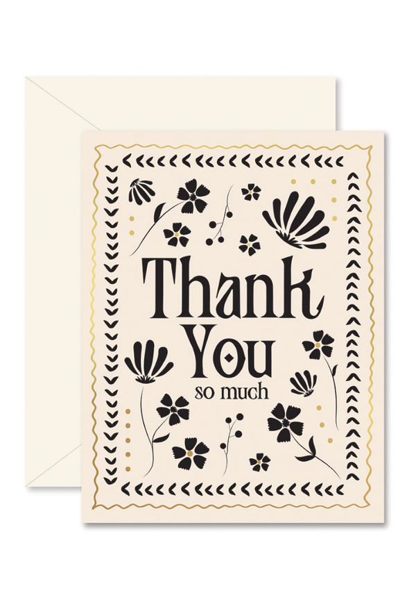 Mosaic Floral Thank You Greeting Card