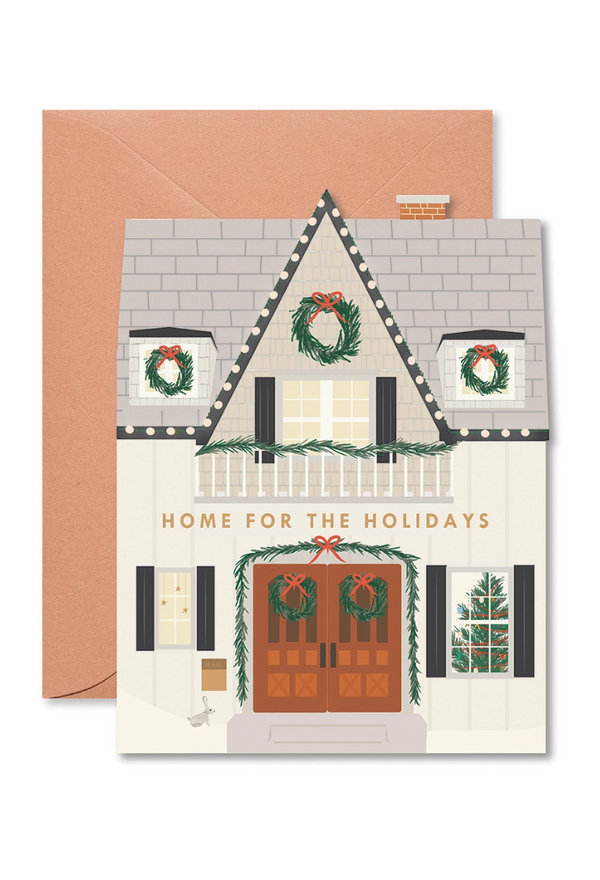 Home For the Holidays Die-Cut Greeting Card