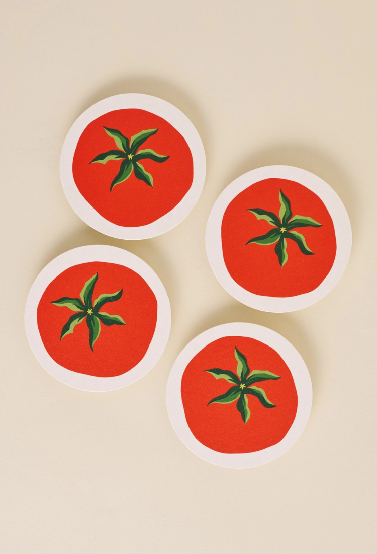 Tomato Coasters - Set of Four