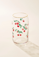 Cherry Scatter 16 oz Soda Can Glass