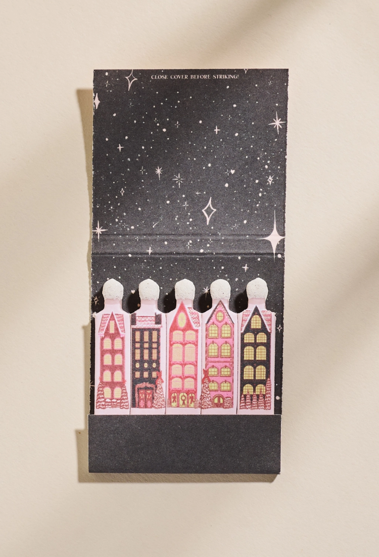 Wintry Village Printed Matchbook