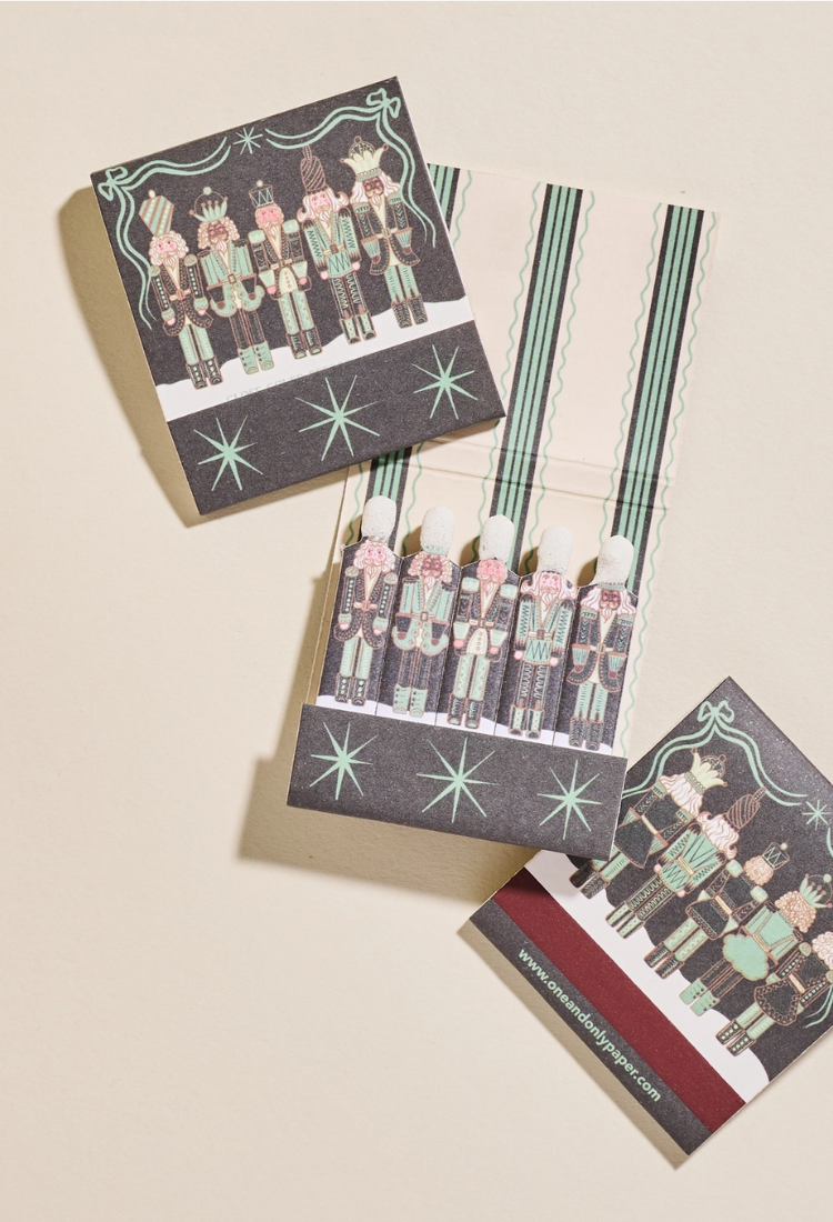 Green Nutcracker Printed Matchbooks