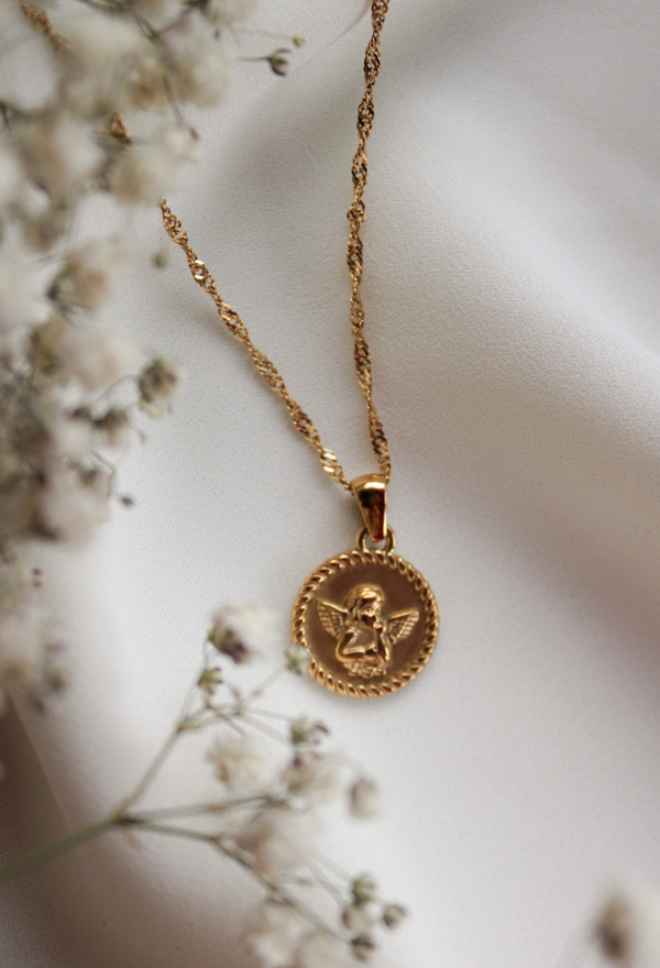 Cherub Circle Pendant Necklace