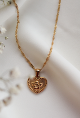 Cherub Heart Pendant Necklace