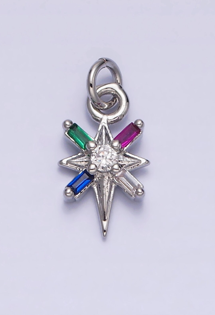 Silver Rainbow North Star Charm