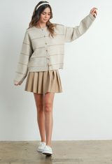 The Preppy Beige Cardigan