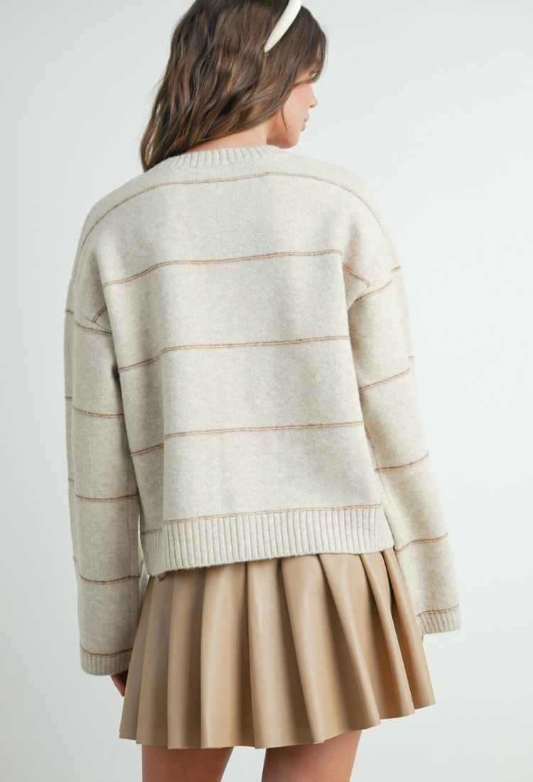 The Preppy Beige Cardigan