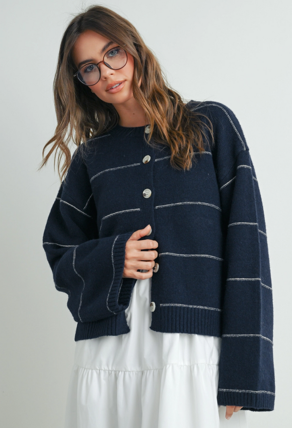 The Preppy Navy Cardigan