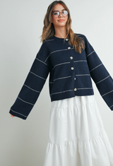 The Preppy Navy Cardigan