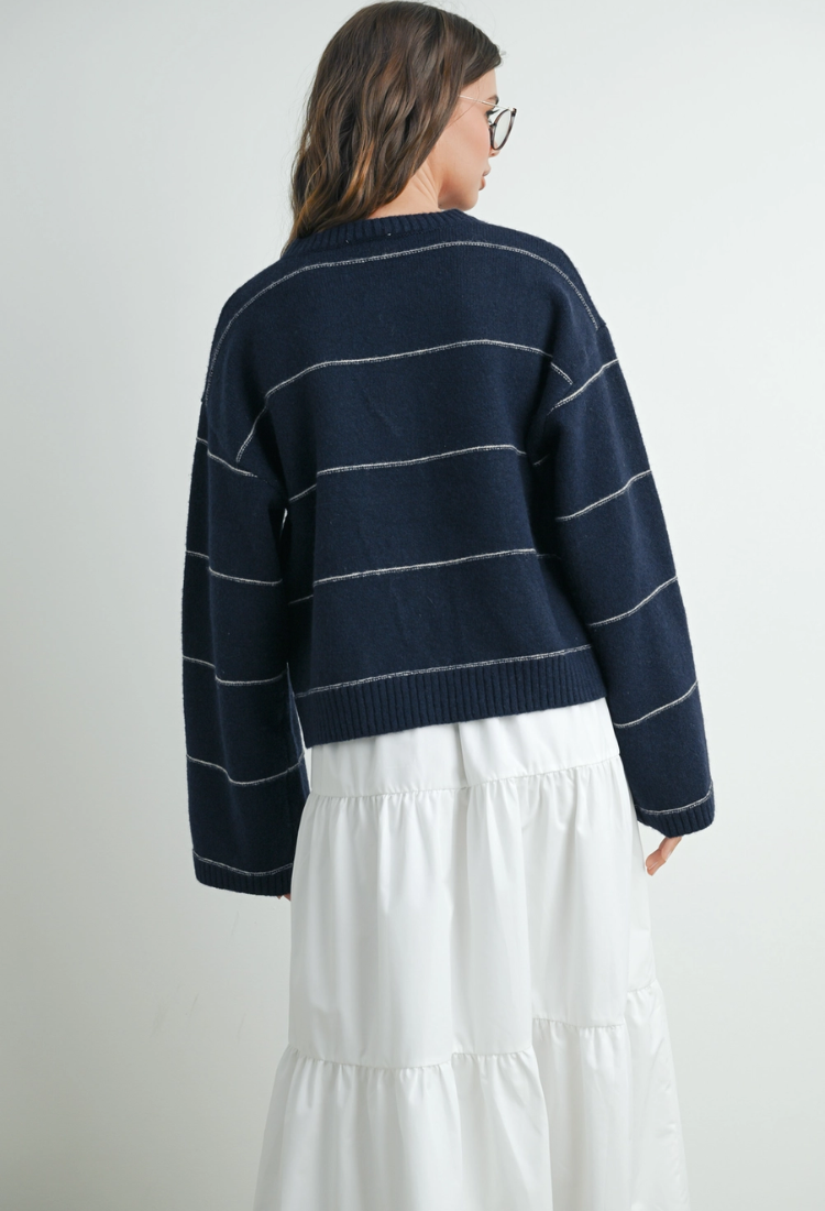 The Preppy Navy Cardigan