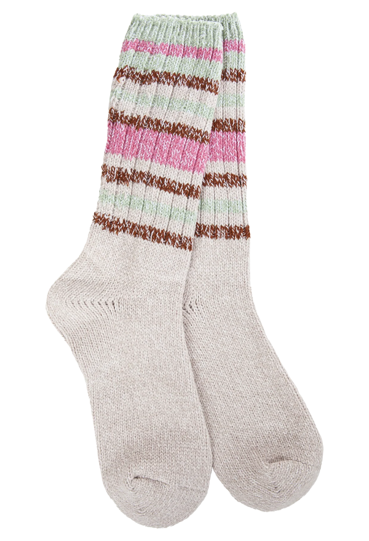 Mushroom Stripe Crew Socks