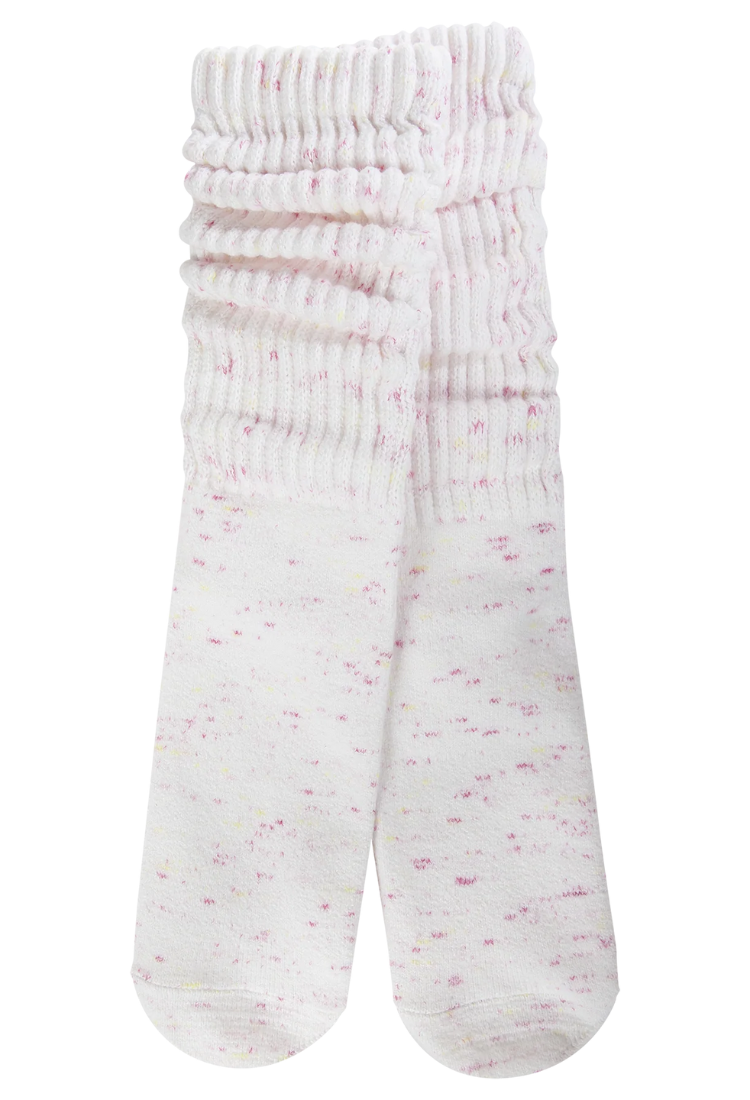 Pink Confetti Slouch Crew Socks