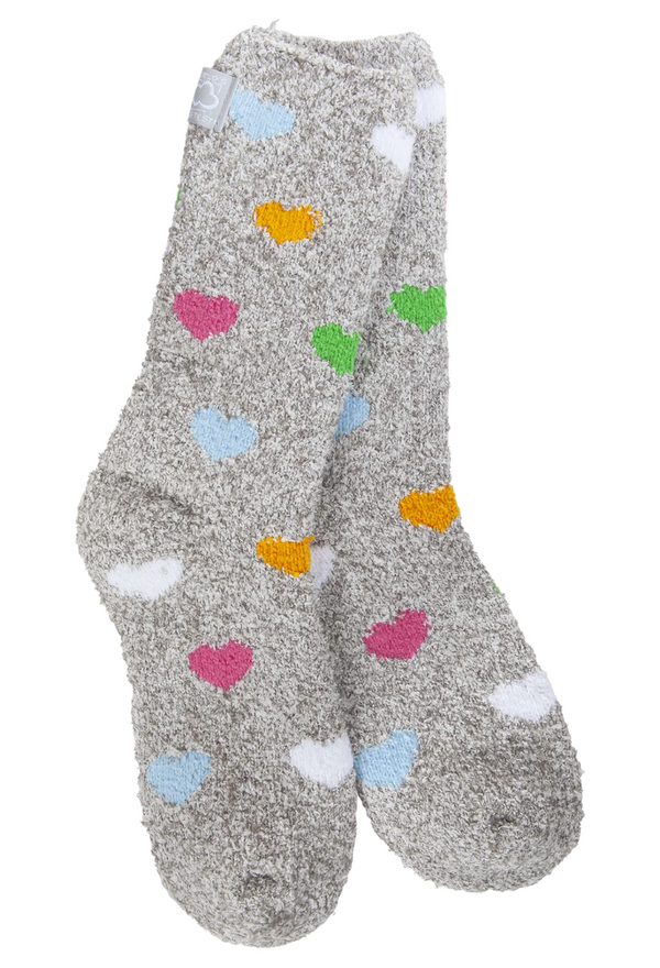 Heart Gray Crew Socks