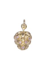 Gold CZ Strawberry Charm