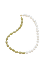 Blair Necklace - Pearl & Peridot Beaded Necklace