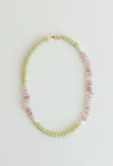 Lemon Jade & Rose Quartz Beaded Necklace