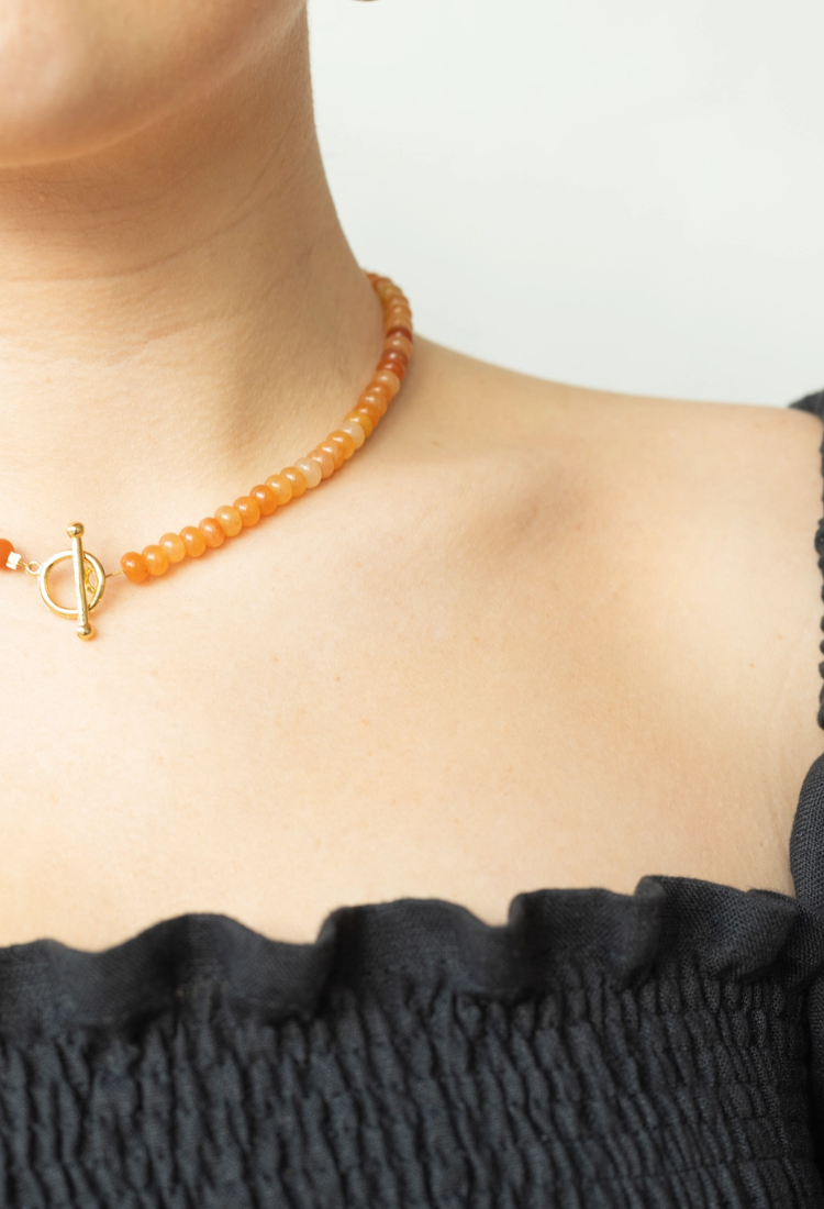 Red Aventurine Beaded Necklace