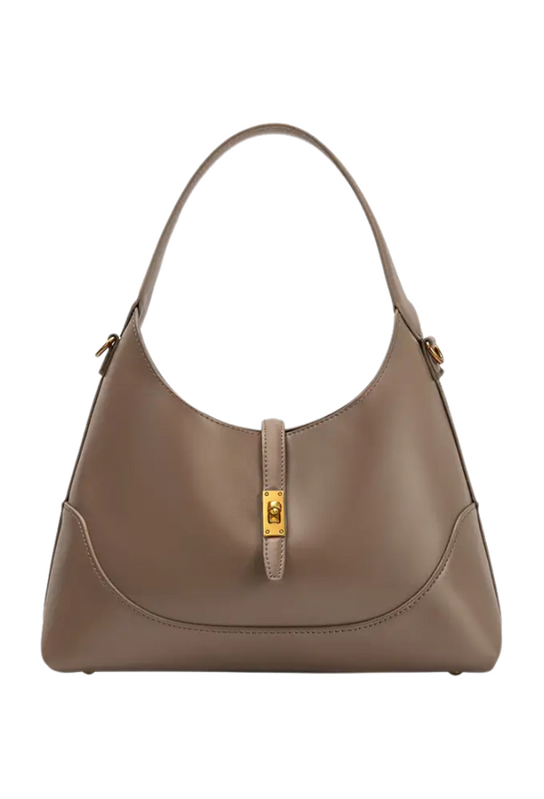 Caroline Taupe Recycled Vegan Shoulder Bag