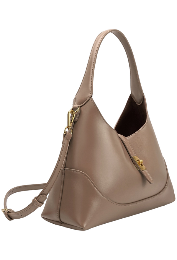 Caroline Taupe Recycled Vegan Shoulder Bag