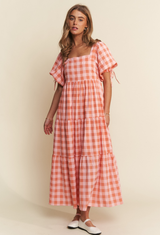Peach Picnic Maxi Dress