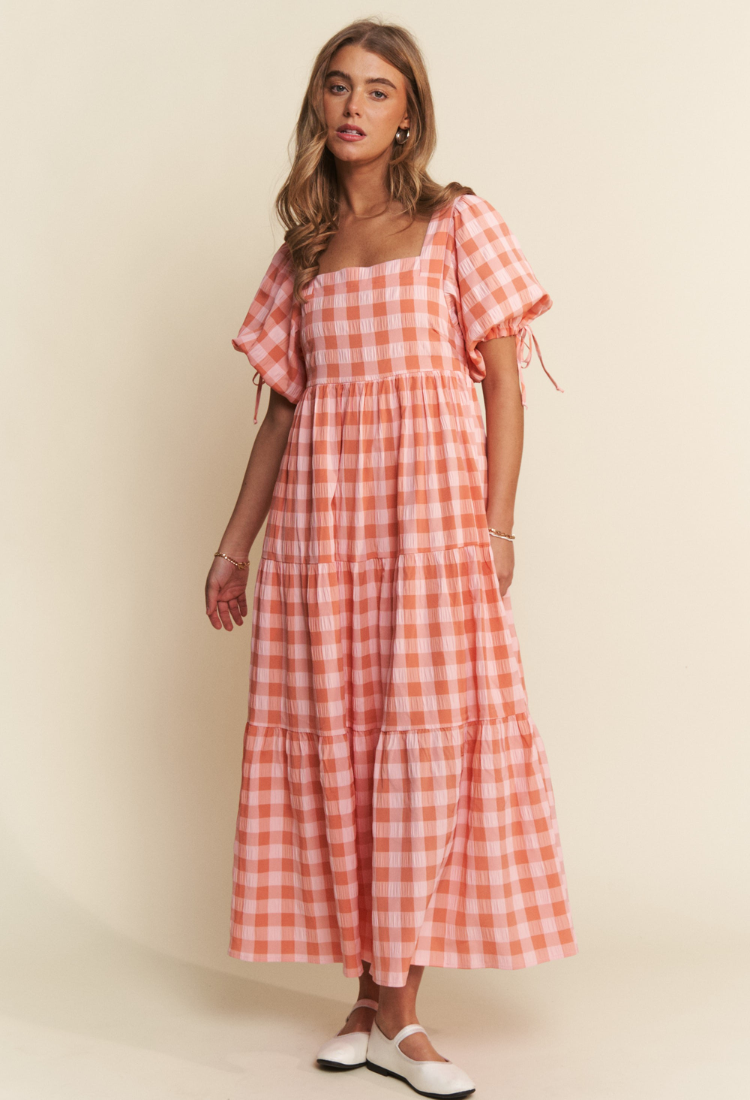Peach Picnic Maxi Dress