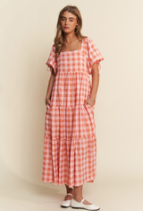 Peach Picnic Maxi Dress