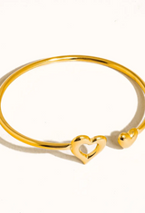 Helen 18K Gold Non-Tarnish Heart Bangle