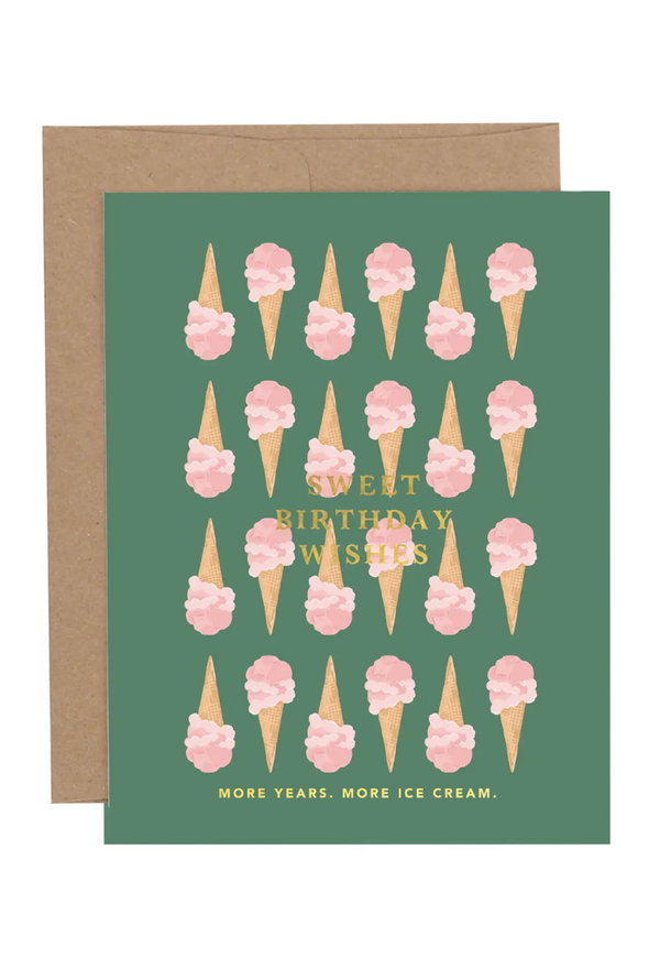 Sweet Birthday Wishes Ice Cream Greeting Card