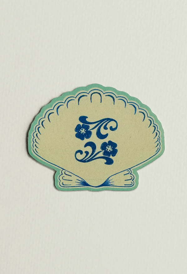 Vintage Floral Seashell Sticker