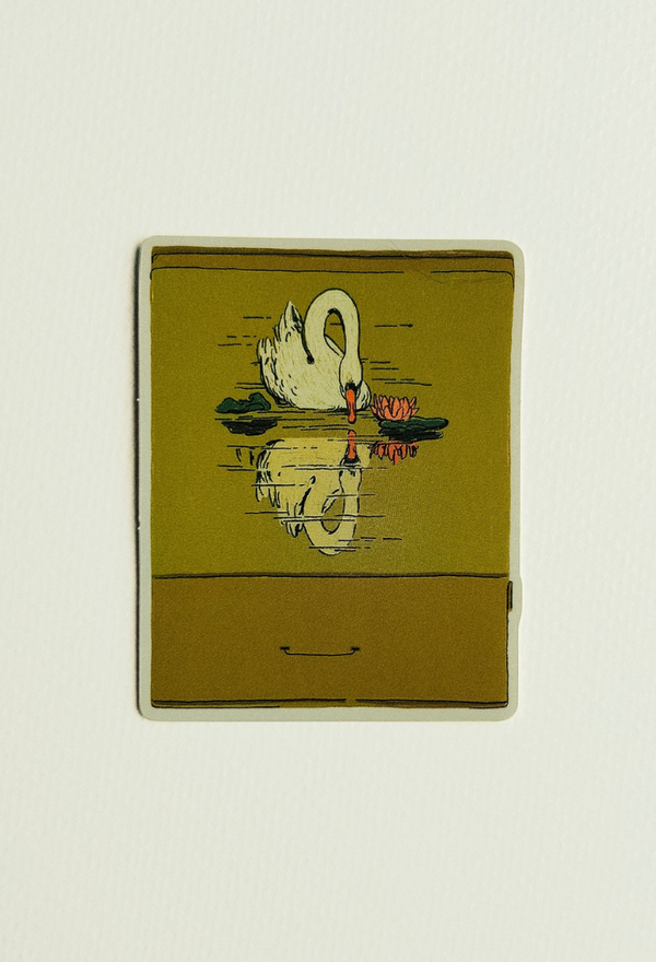 Vintage Swan Matchbook Sticker