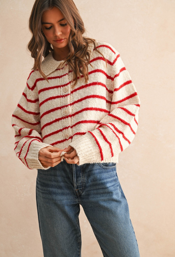 Candy Cane Knit Cardigan