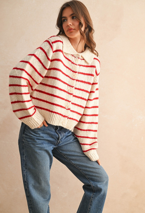 Candy Cane Knit Cardigan