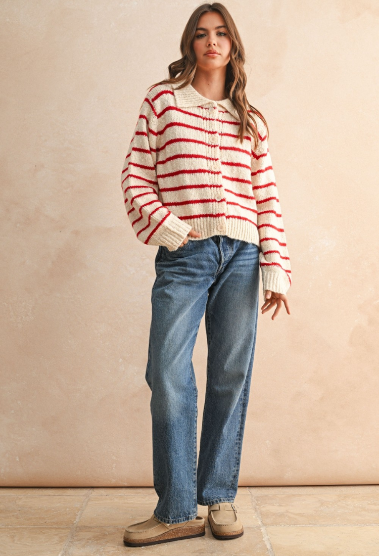 Candy Cane Knit Cardigan