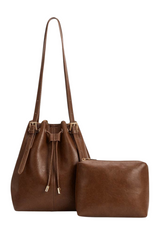Sally Espresso Recycled Vegan Shoulder Bag