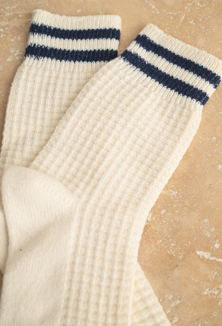 Waffle Knit Navy Socks