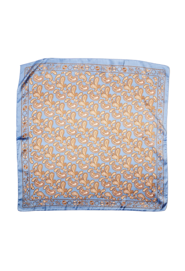 Classic Paisley Silk-Feel Blue Bandana