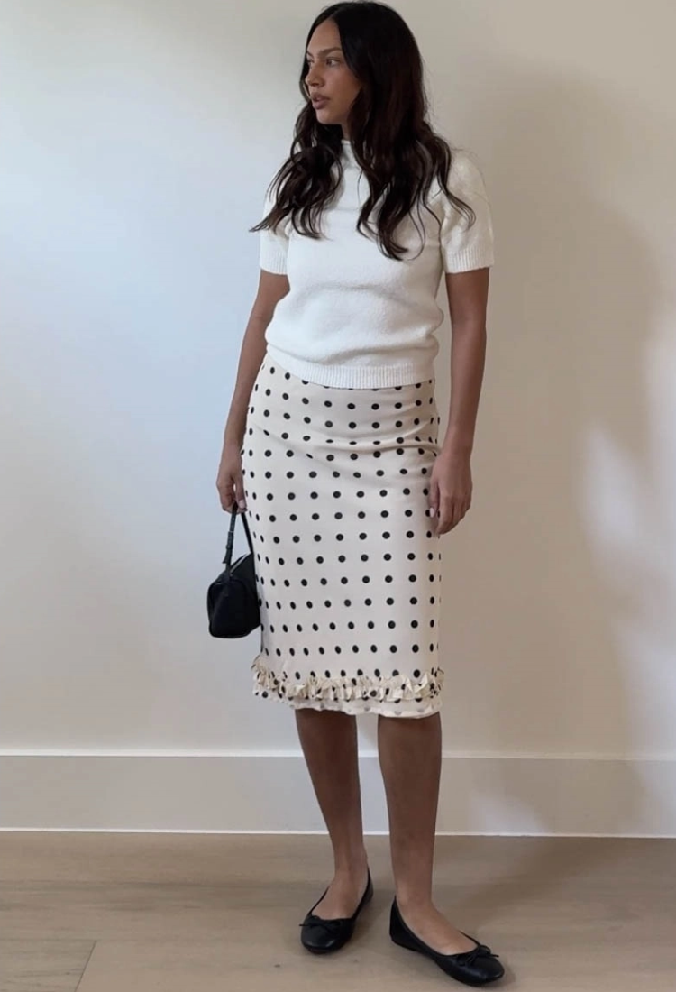 Polka Dot Party Midi Skirt