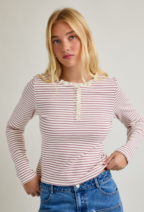 Lavender Stripes Top