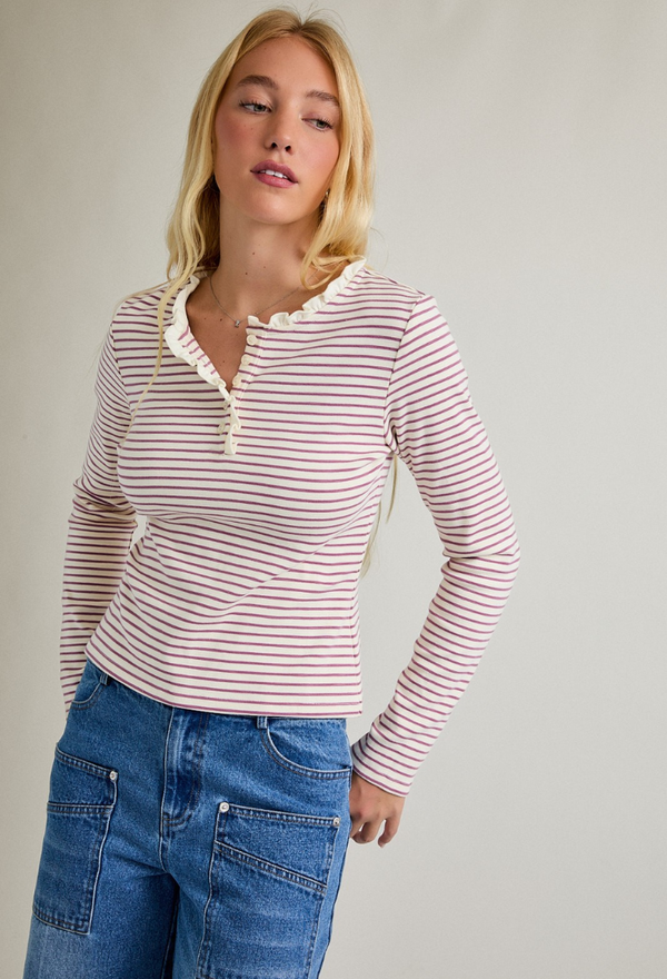 Lavender Stripes Top