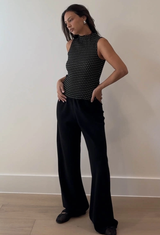 Polka Dot Plisse Top