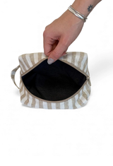 Sparkly Striped Makeup Bag