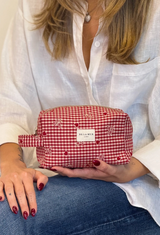Gingham Makeup Bag