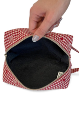 Gingham Makeup Bag